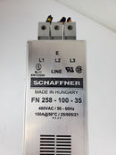 Schaffner FN 258-100-35 Power Line Filter 480VAC/50-60Hz 3 Pole