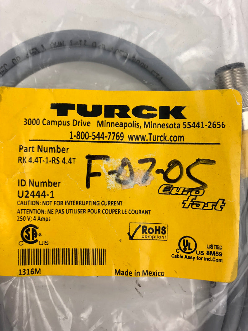 Turck RK 4.4T-1-RS 4.4T Euro Fast Cable U2444-1