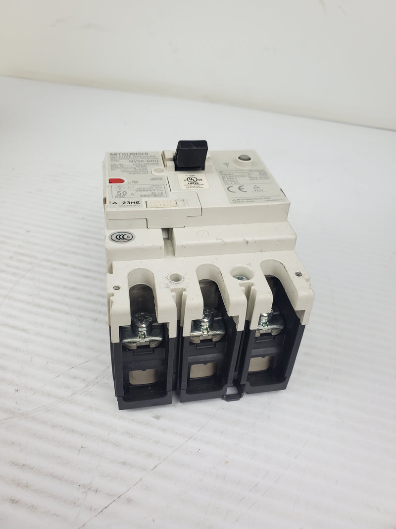 Mitsubishi NV50-SRU No Fuse Circuit Breaker NV50-SKU3050 3 Pole 50/60Hz