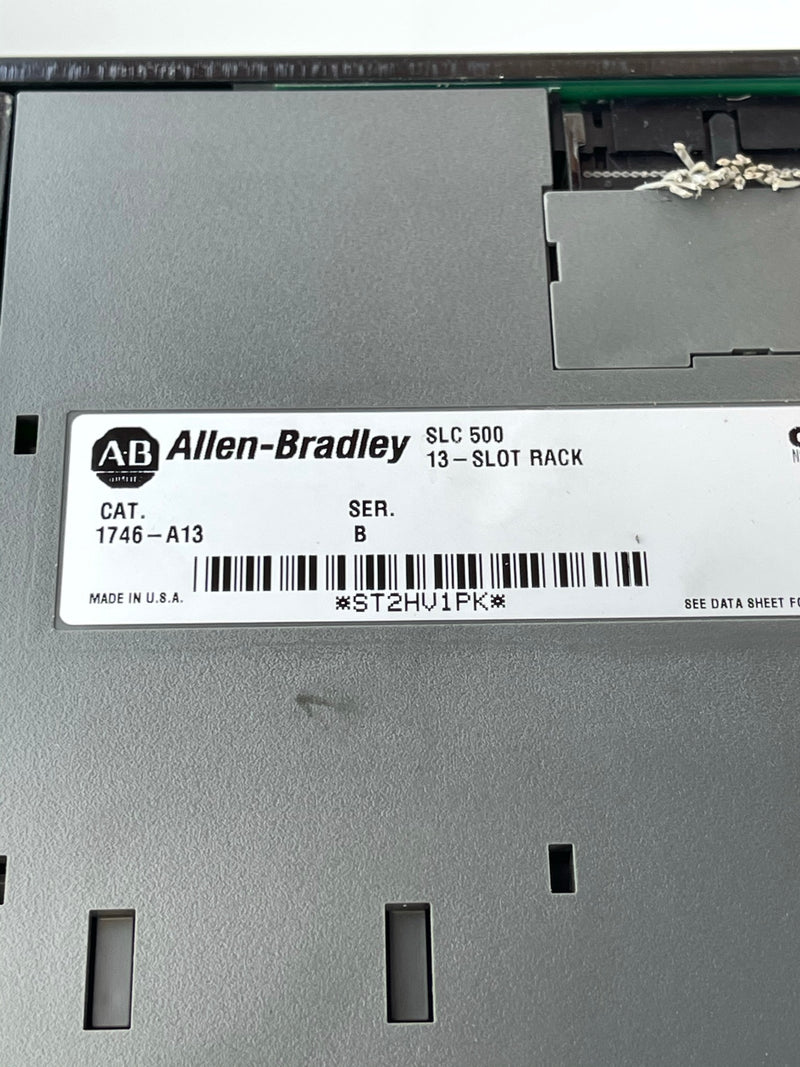 Allen-Bradley 13 Slot Rack 1746-A13 SLC Power Supply 1746-P2 with CPU