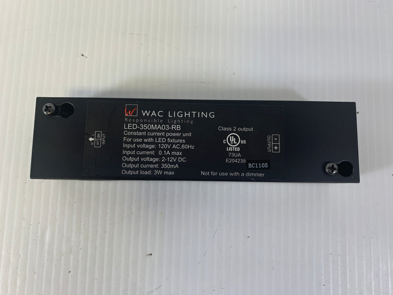 WAC Lighting LED-350MA03-RB Power Unit 120V 0.1A Max