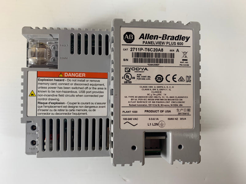 Allen Bradley PanelView Plus 600 2711P-T6C20A8 Series A