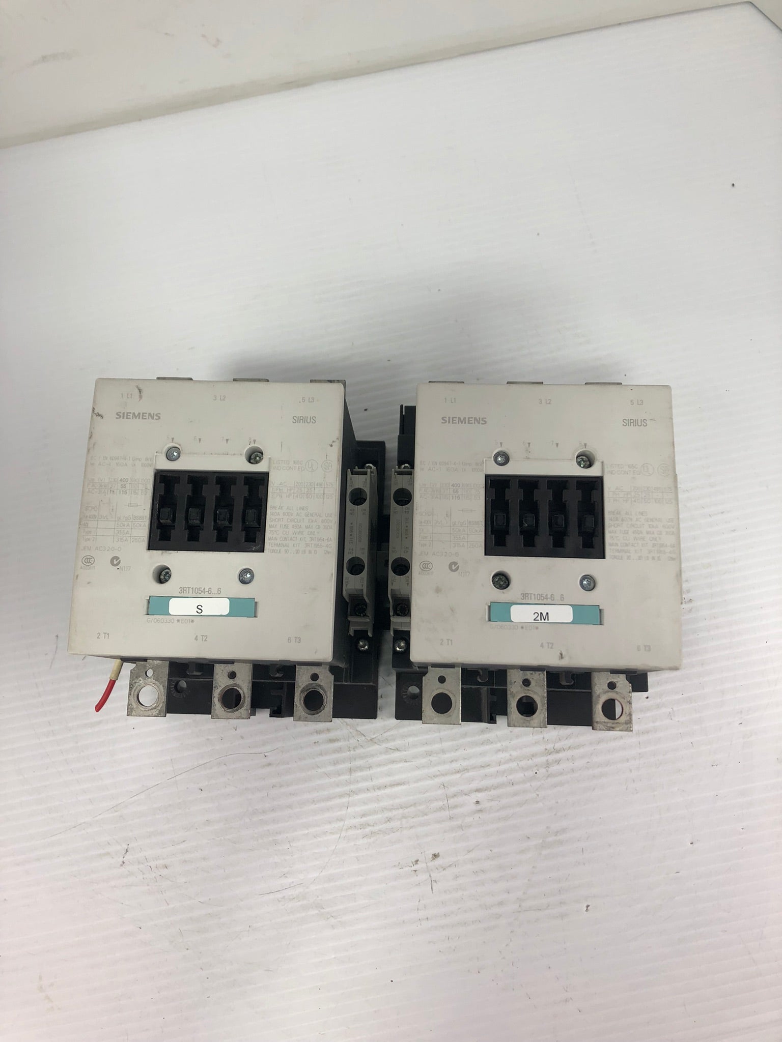 Siemens 3RT1054-6...6 Motor Starter / Contactors - Lot of 2 Connected Together