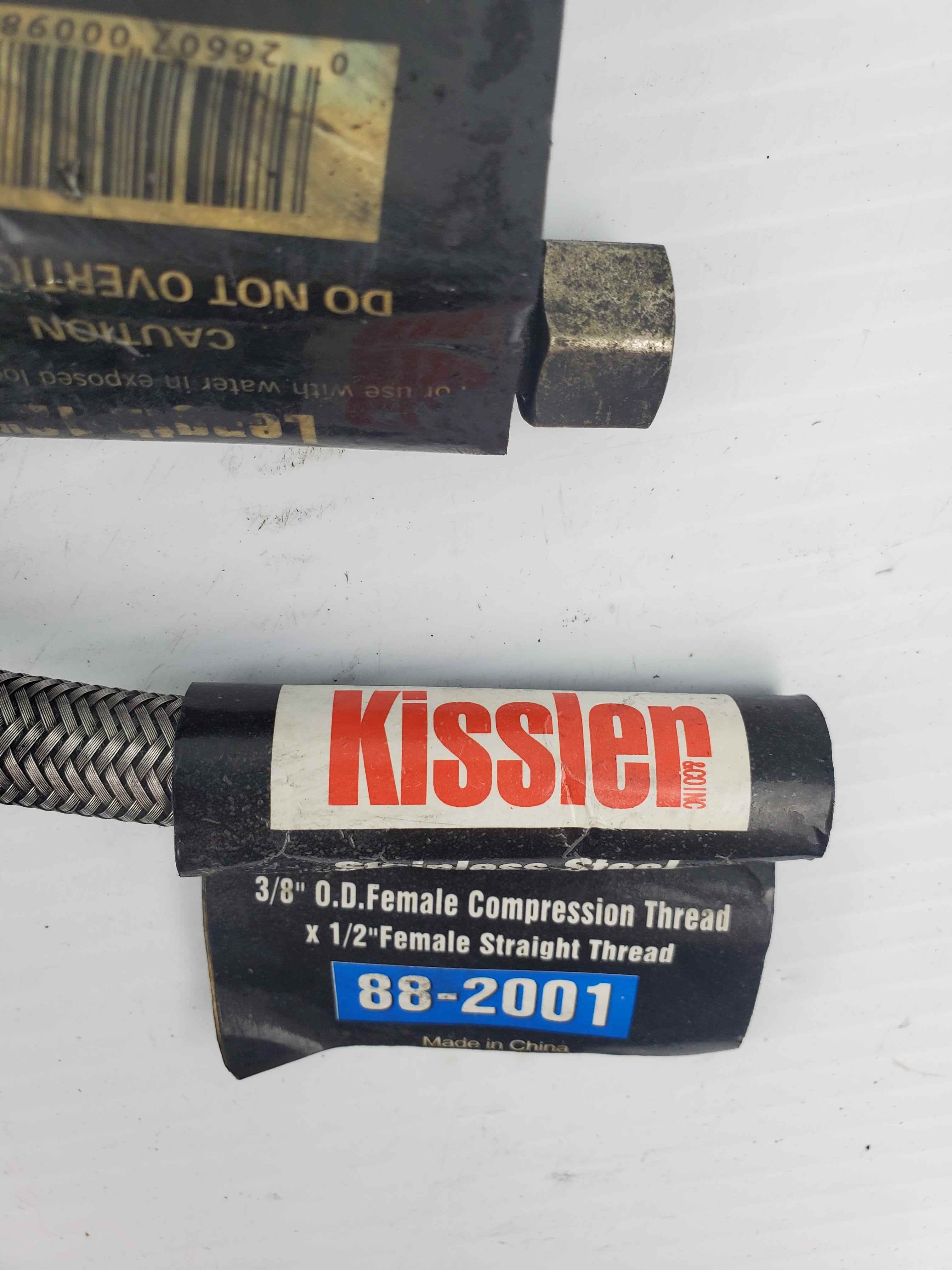 Kissler 88-2001 3/8" 0.D. Female Thread x 1/2" Female Thread Hose - Lot of 3