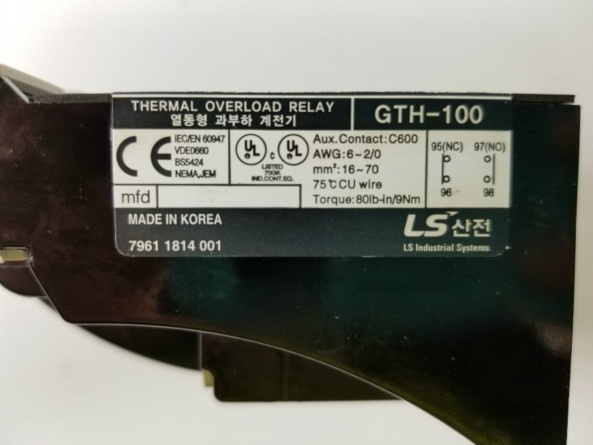 GTH-100/3450 Thermal Overload Relay LS Industrial Systems GTH-100