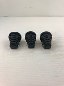 OHM Electric 0A-2 Black Plastic Connectors - Lot of 3