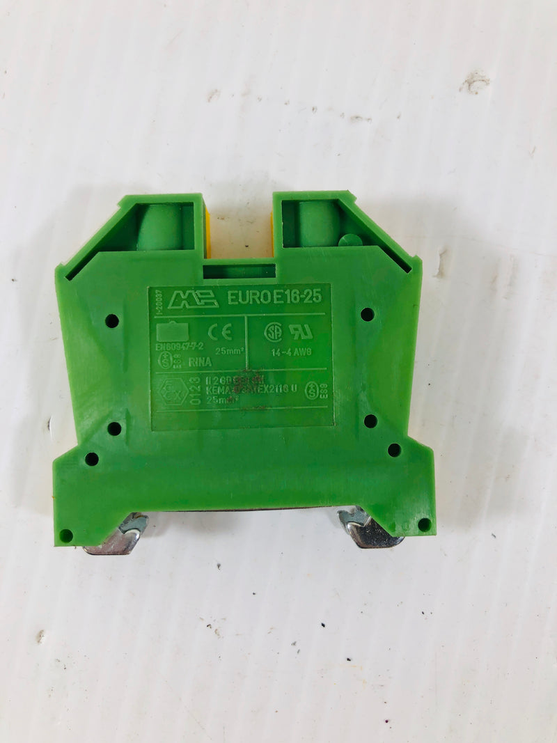 Morsettitalia Euro E16-25 Terminal Block Yellow and Green