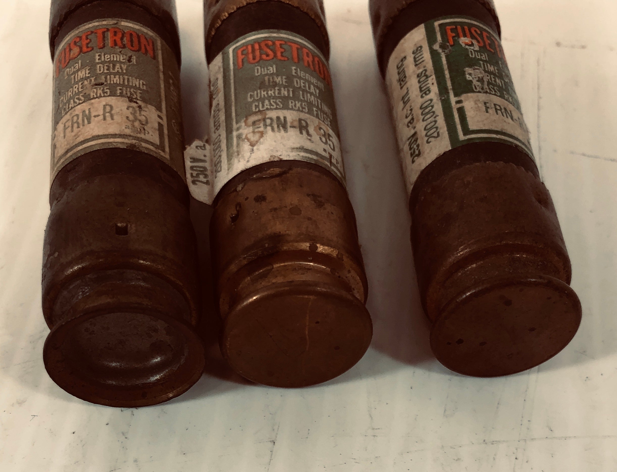 Fusetron FRN-R-35 Time Delay Fuse - Lot of 3