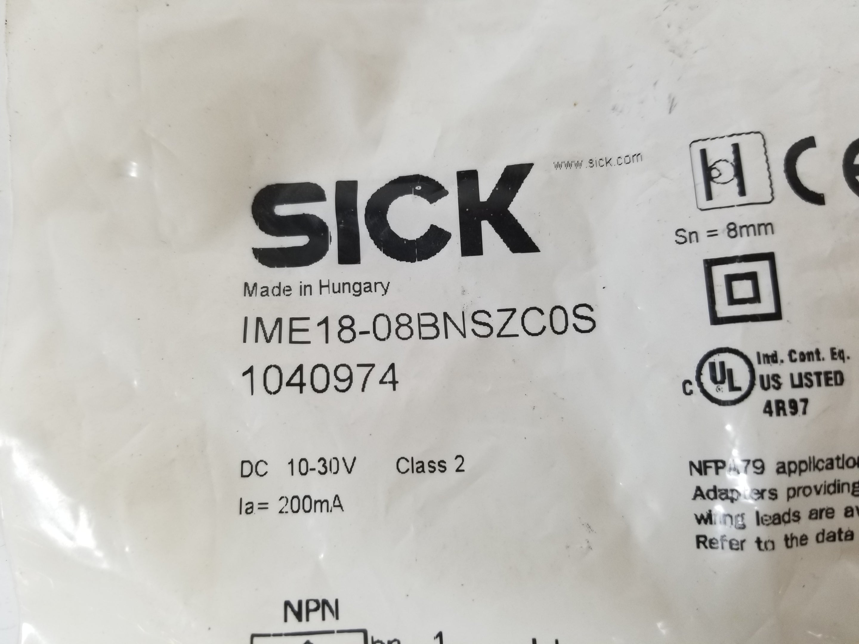 Sick IME18-08BNSZC0S Inductive Proximity Sensor