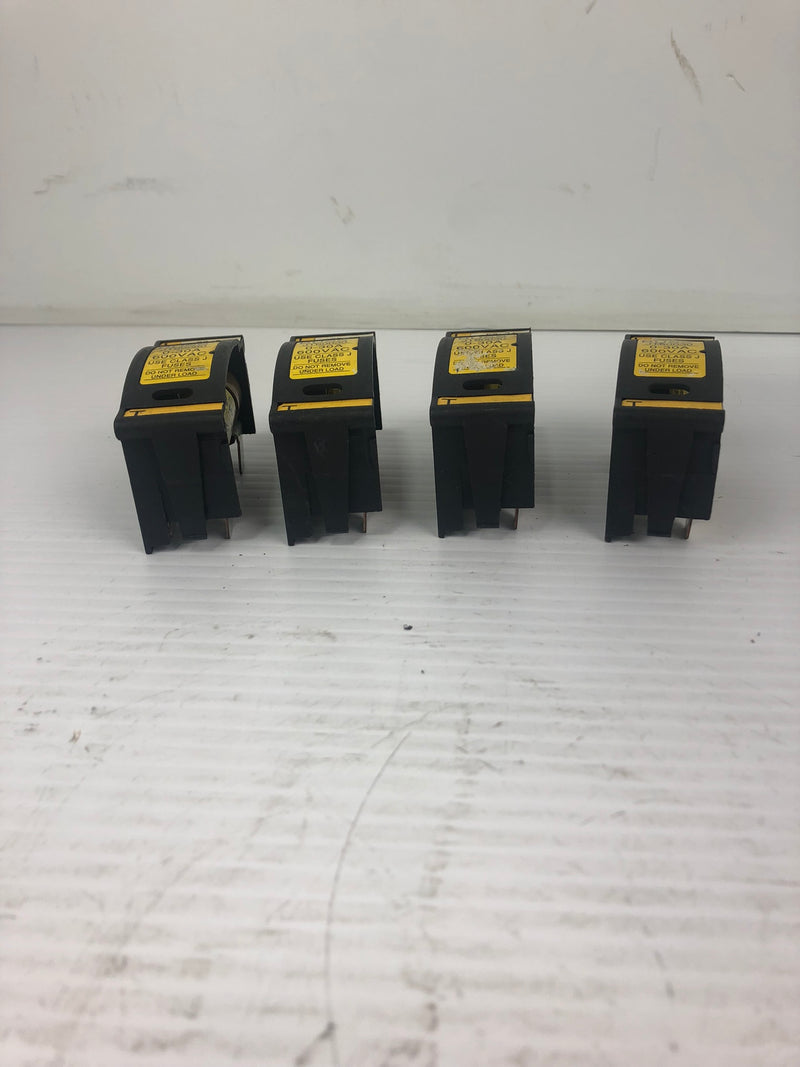 Buss JT60030 Fuse Holder 0-30A 600VAC with Buss Fuses - Lot of 4