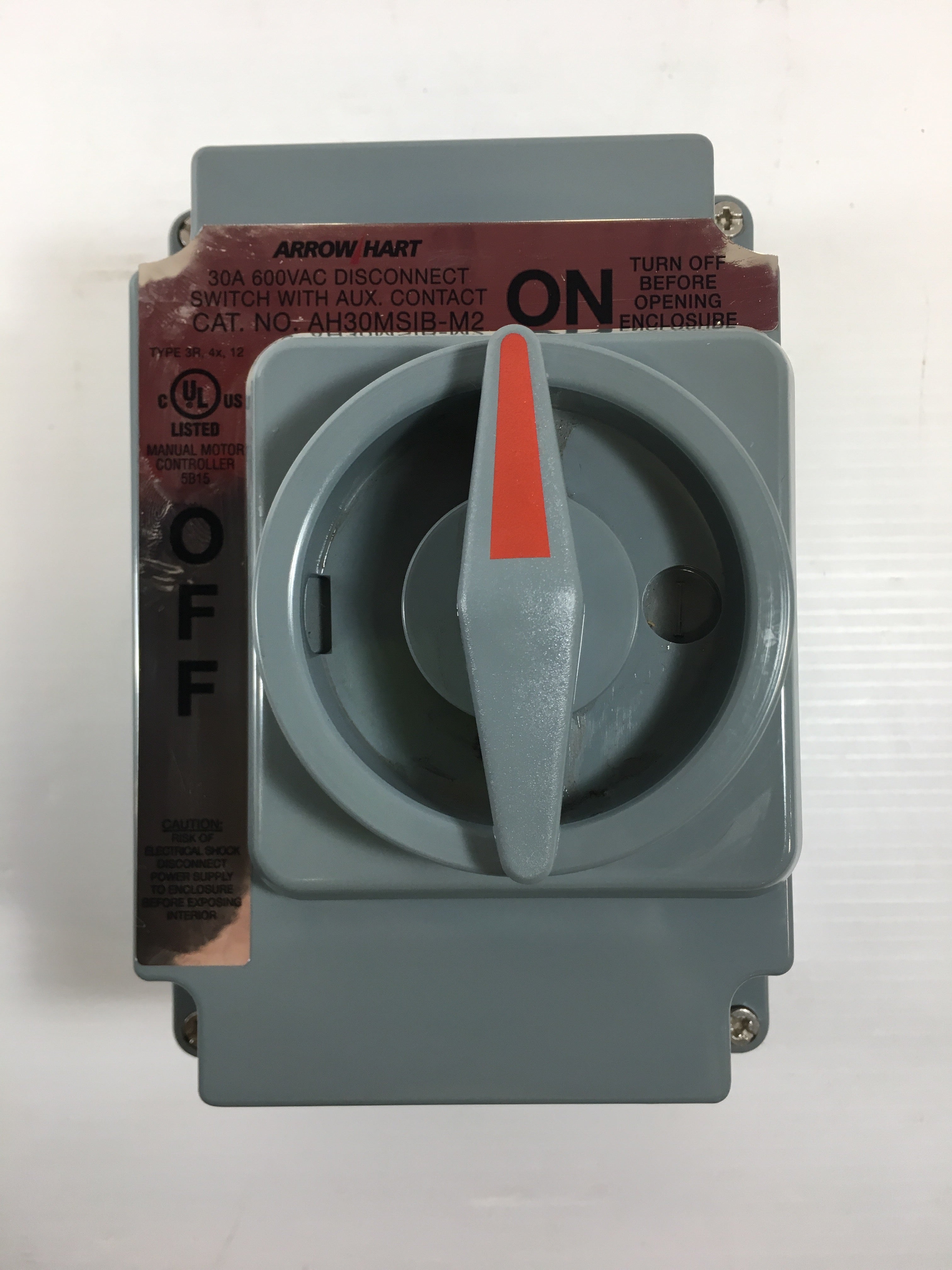 Eaton Arrow Hart AH30MS1B-M2 Disconnect Switch 30A Non-Fused Manual Cooper