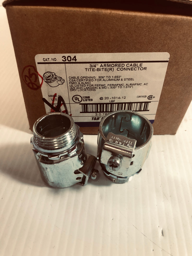 Thomas & Betts Steel City 3/4" Armored Cable TiteBite Connector 304