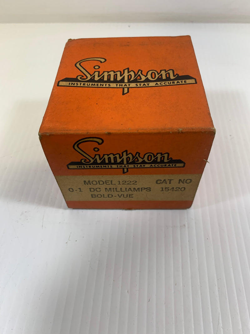 Simpson 1222 0-1.0 DC Milliamperes