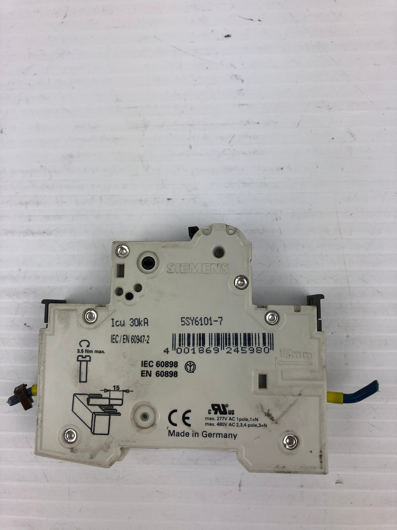 Siemens 5SY6101-7 Circuit Breaker - Single Pole 277V 480 V