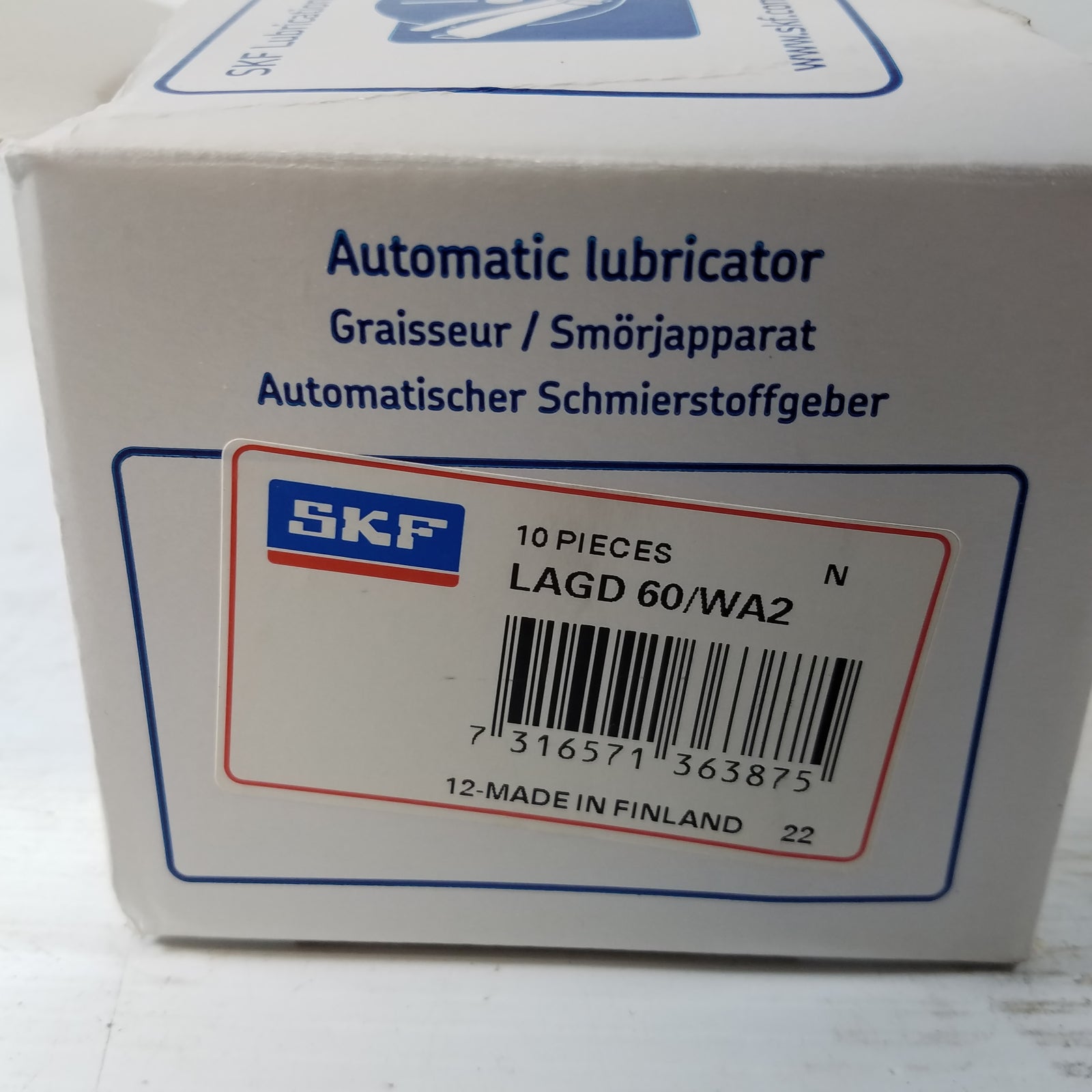 SKF LAGD 60/WA2 Automatic Lubricator (Box of 9) Metal Logics, Inc.