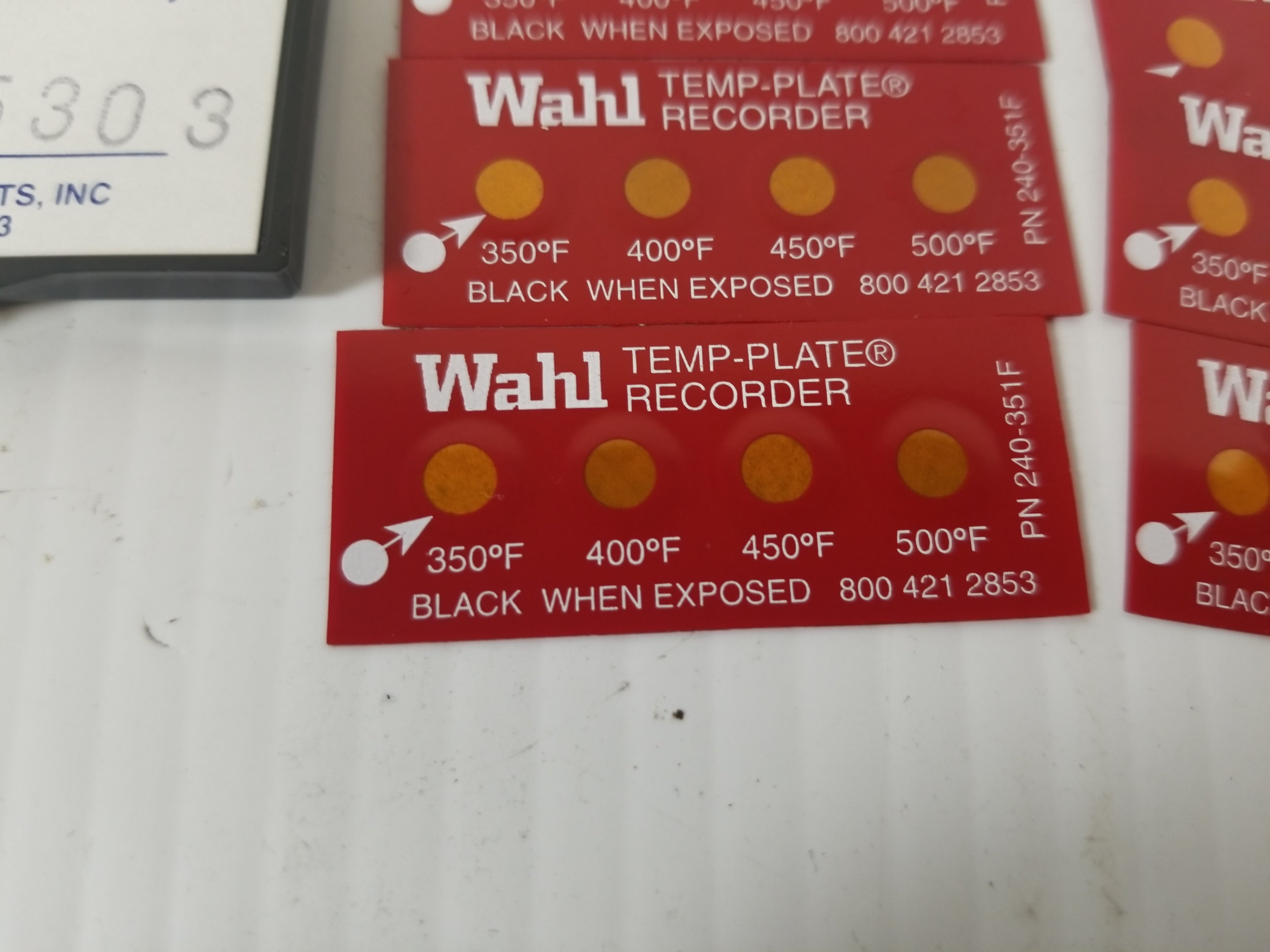 Wahl 240-351F Temp-Plate Surface Temperature Recorder (Pack of 10)