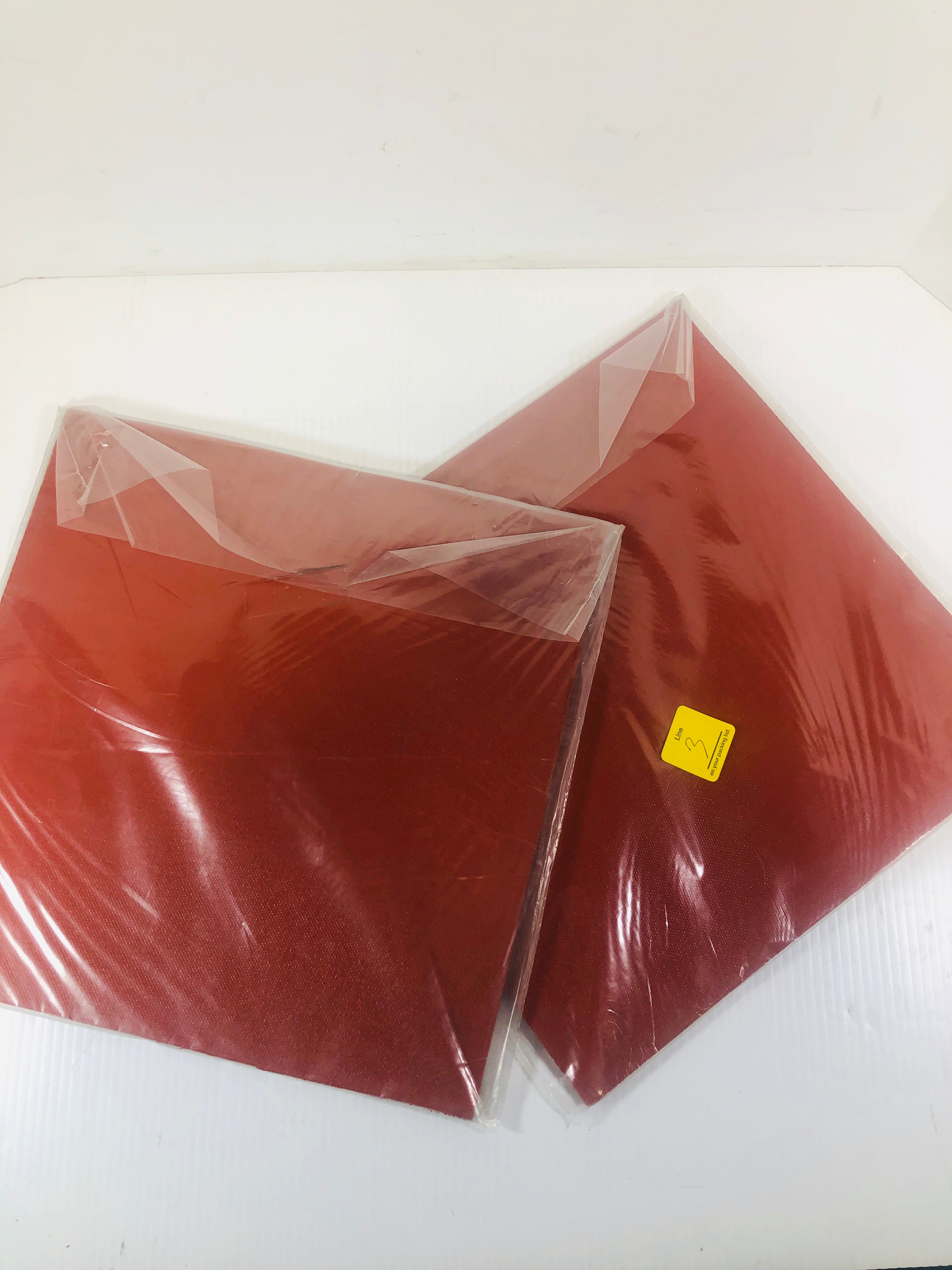 3M 50 Duro Red Silicone Adhesive Back Pad 12" x 12" x 1/4" (Lot of 2)