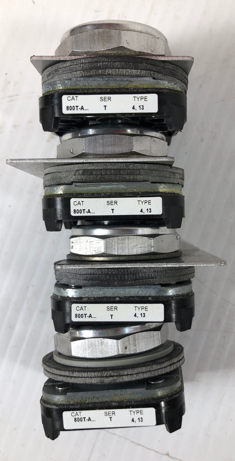 Allen-Bradley 800T-A Series T Type 4, 13 Push Button Start Stop Jog Lot of 4