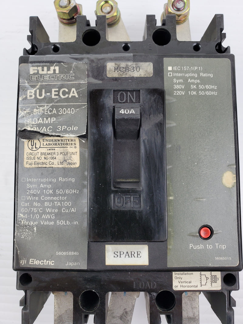 Fuji Electric BU-ECA 40A 3040 3 Pole Circuit Breaker