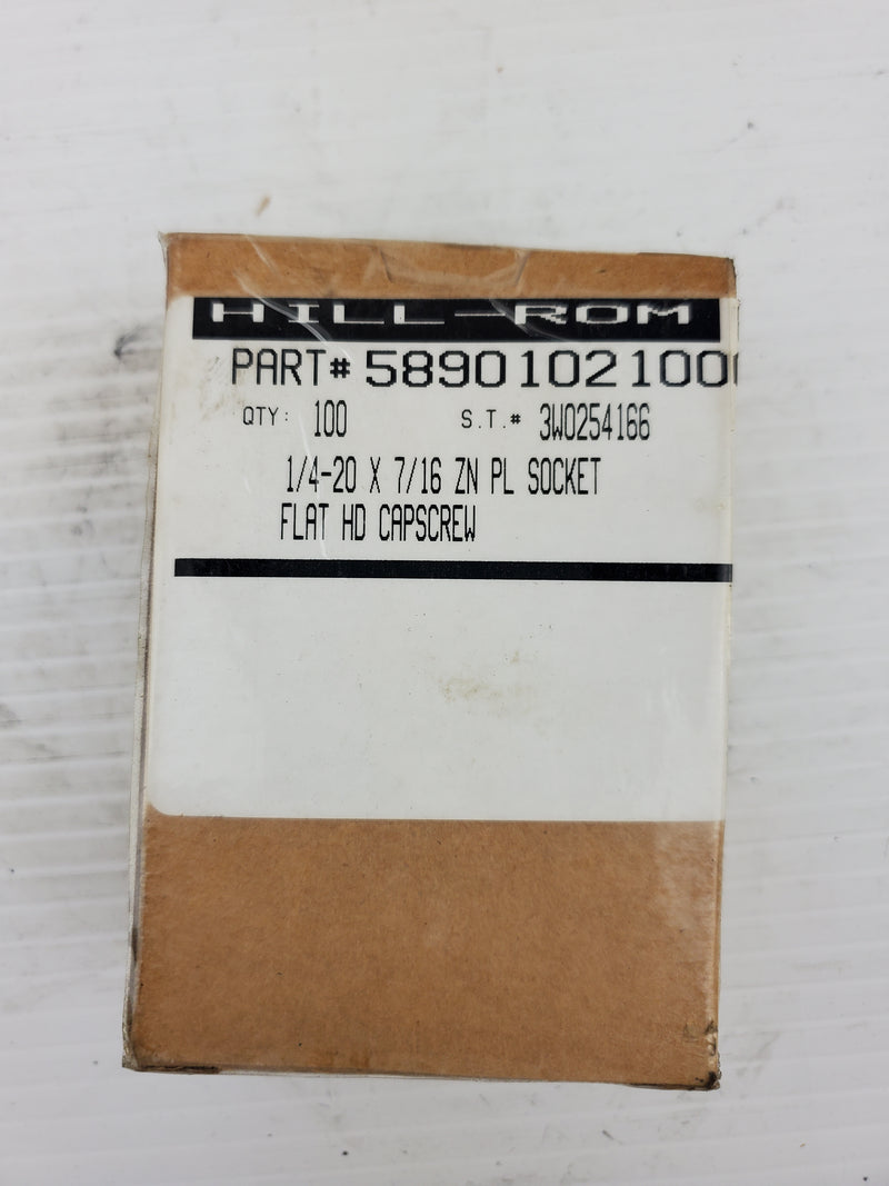 Box of 58901021000 1/4-20x7/16 ZN PL Socket Flat Head Screwcap (Box of 100)