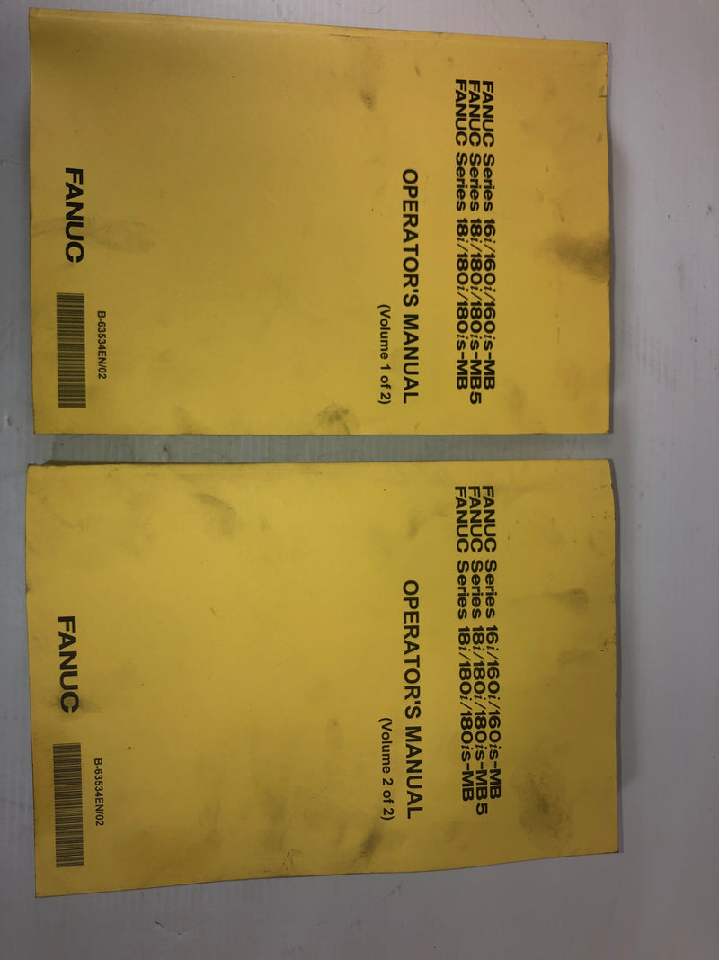 Fanuc Operator's Manual Volumes 1 & 2 Series 16i, 160i, 18i, 180i, MB