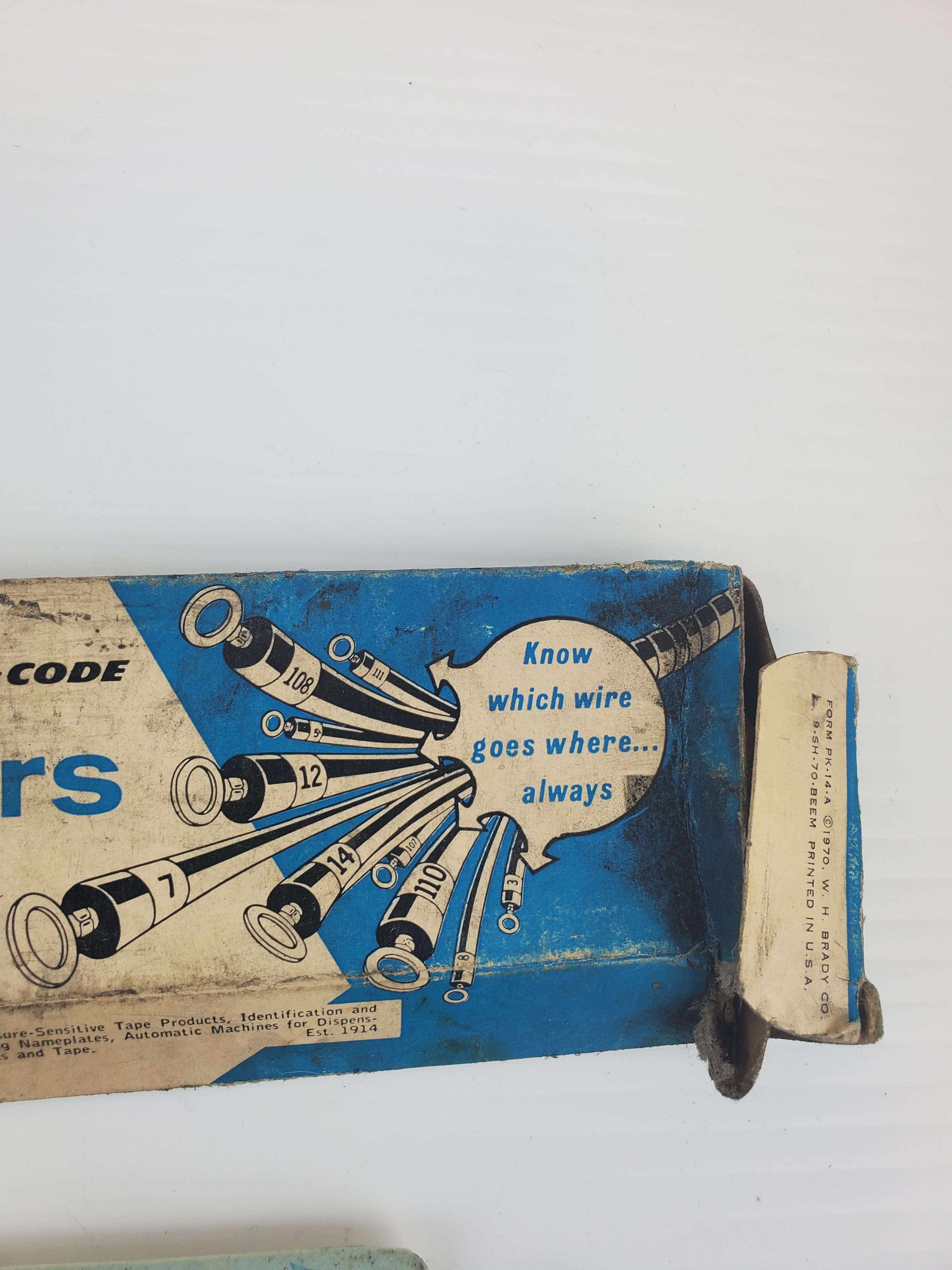 Brady Self Sticking Perma Code Wire Markers - Blue A2 (Box of 9)