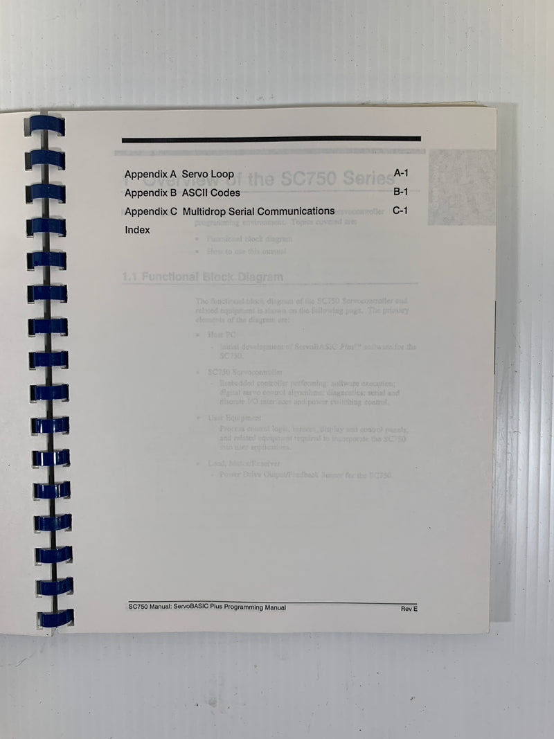 Pacific Scientific ServoBASIC Plus SC750 Programming Manual Version 2.8