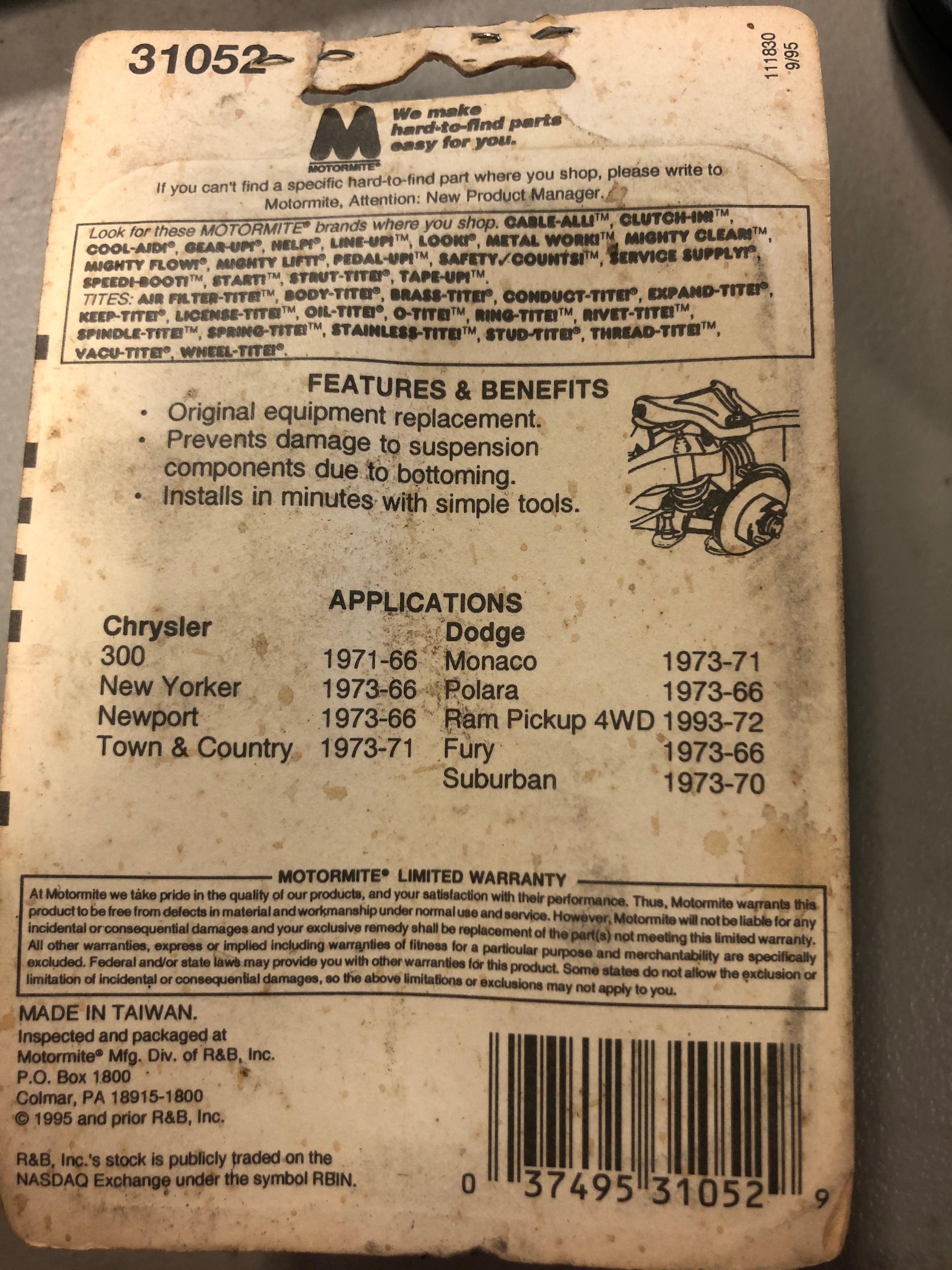 Help! Control Arm Bumper 31052
