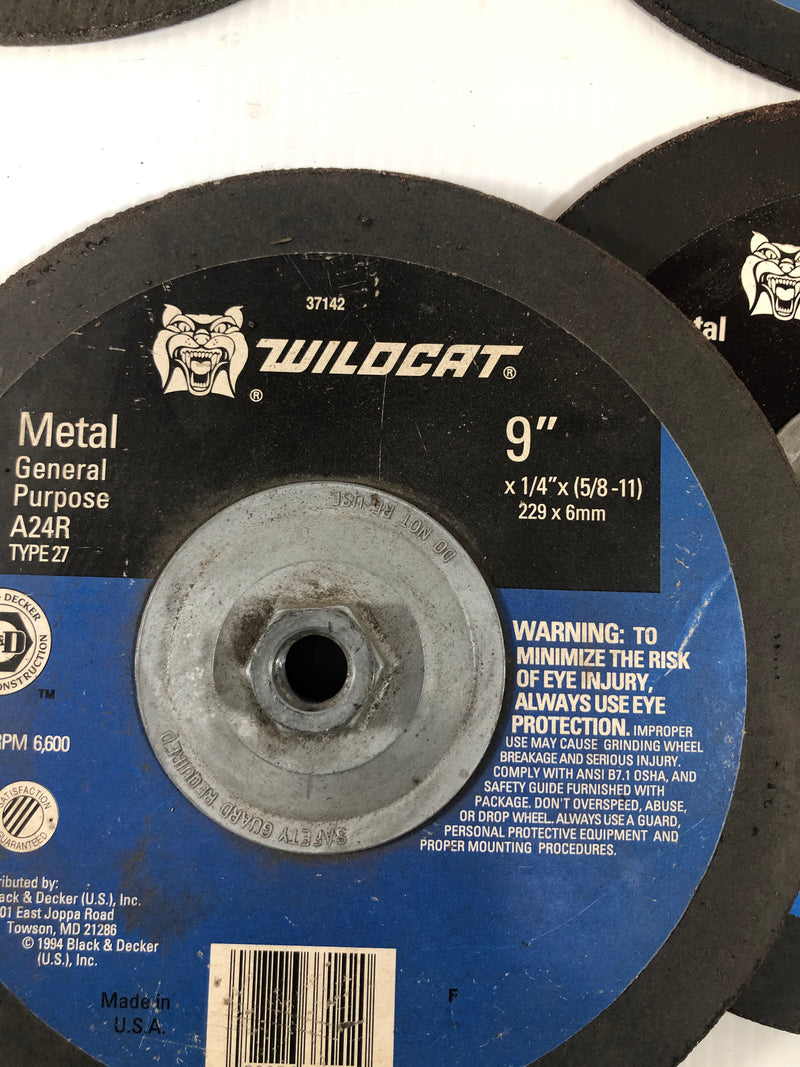 9" Lot of General Purpose Metal Grinding Wheels Type 27 A24R (Lot of 4)
