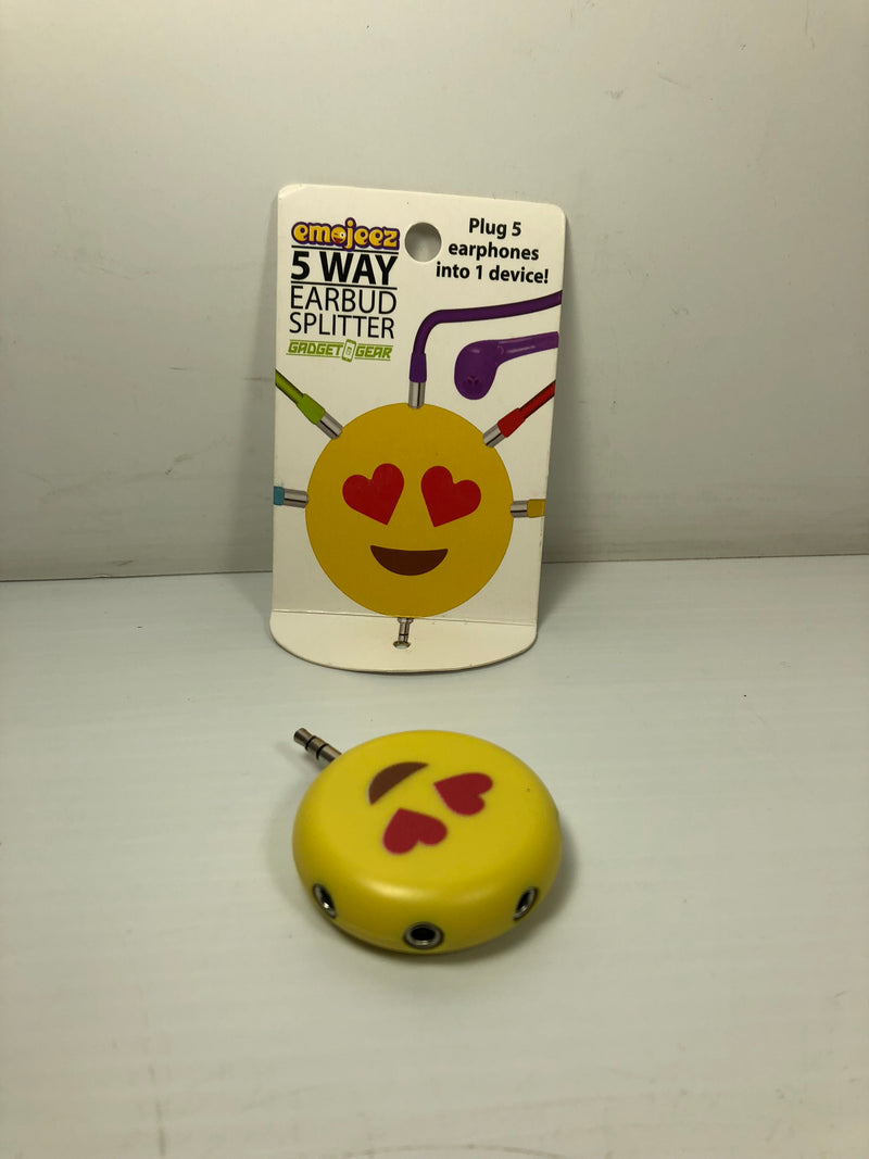 Gadget Gear Emojeez 1 to 5 Way Earbud Splitter - 5 Emoji Designs! - Lot of 5