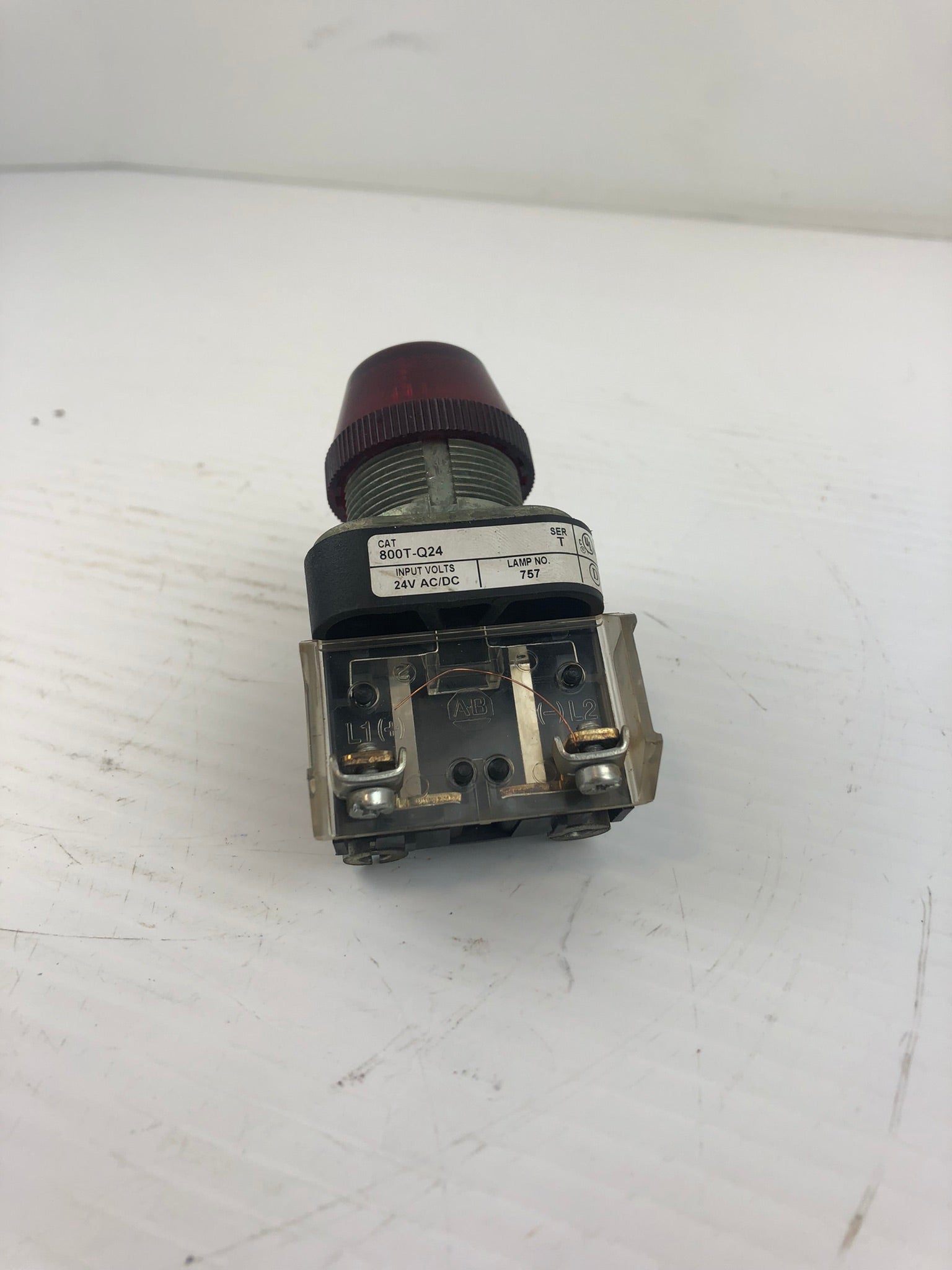 Allen-Bradley 800T-Q24R Ser T Red Pilot Light/ Indicator Light 24VAC/DC