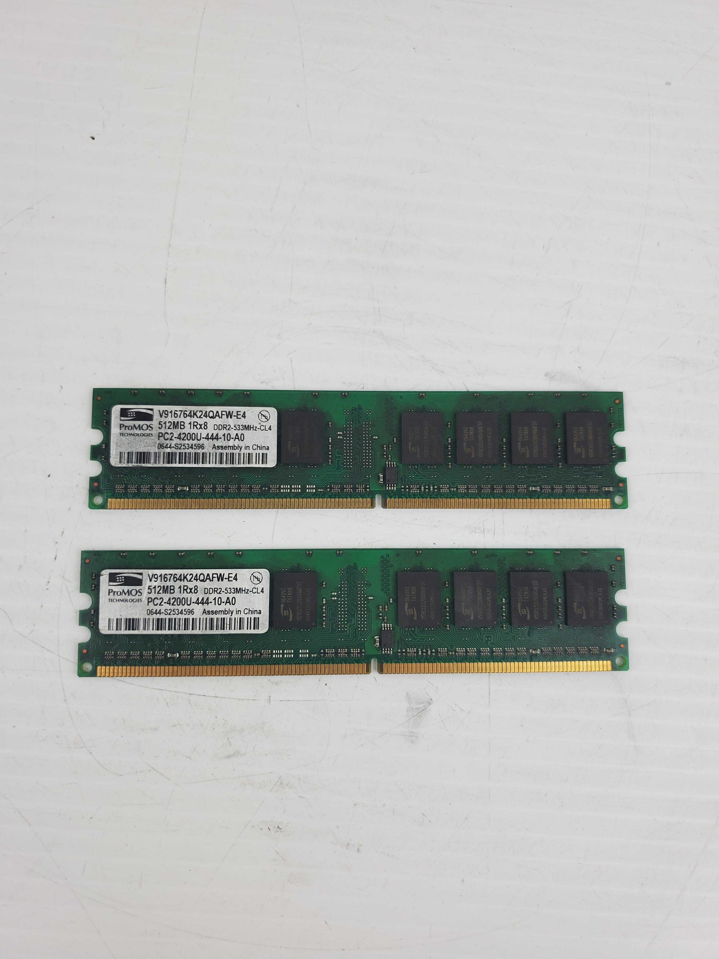 ProMos Technologies V916764K24QAFW-E4 RAM Memory Cards 512 MB - Lot of 2