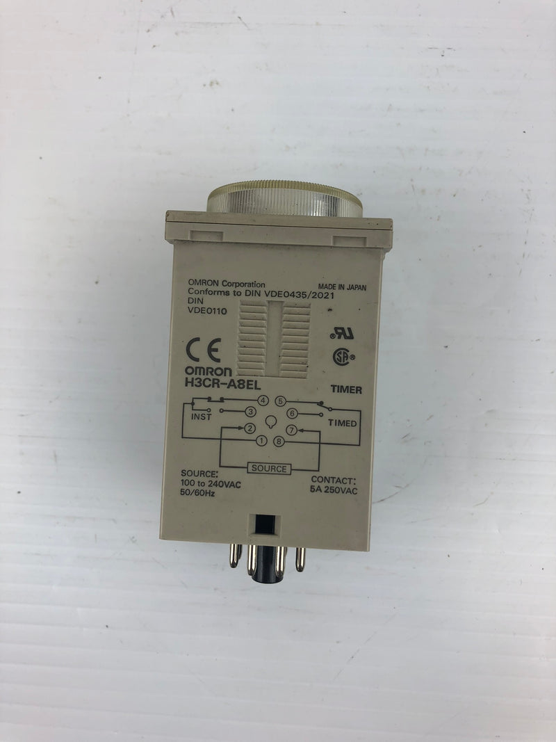 OMRON H3CR-A8EL Timer Switch Type 100 tp 240 VAC 50/60Hz 0-12 SEC