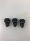 OHM Electric 0A-2 Black Plastic Connectors - Lot of 3