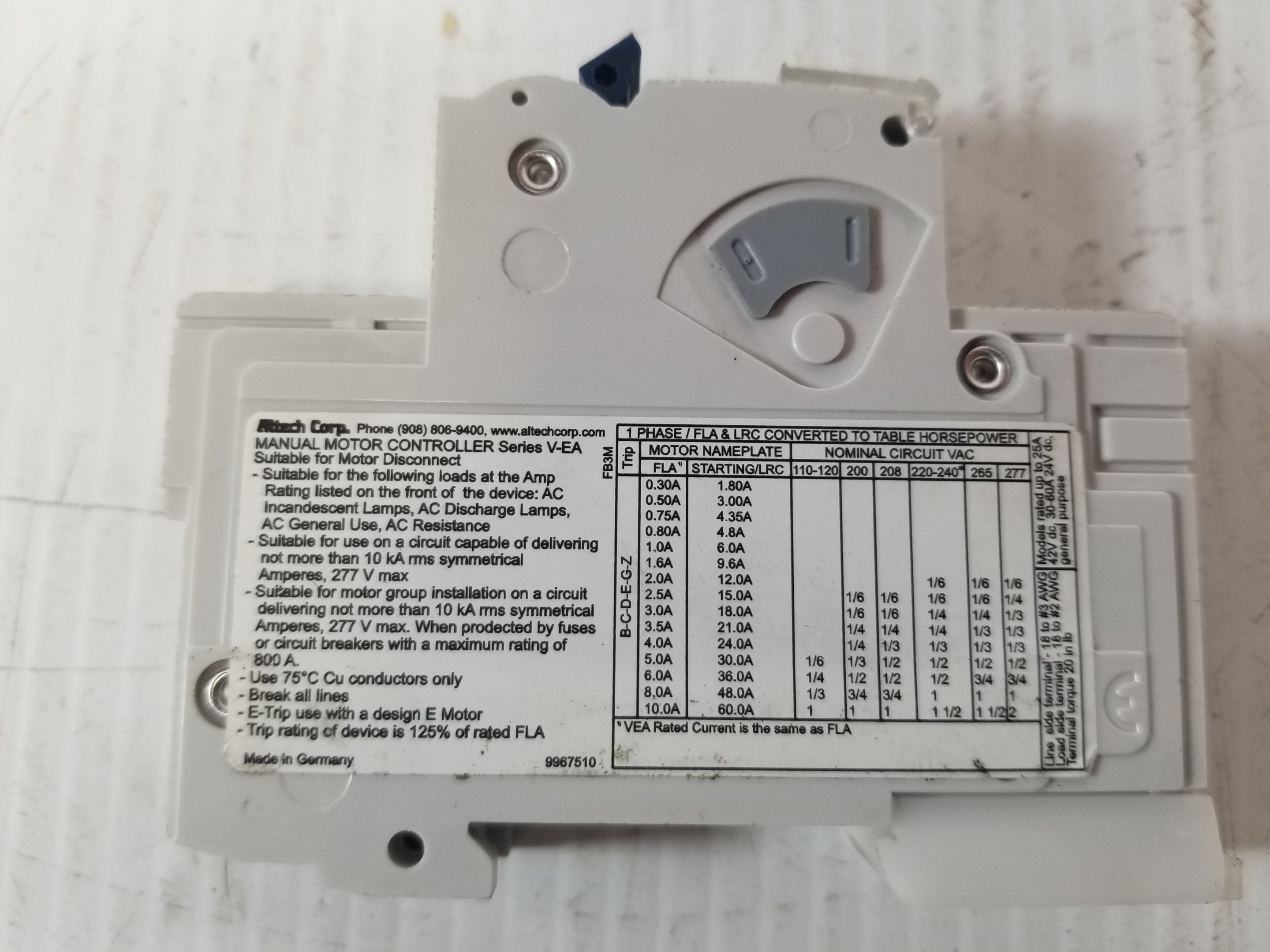 Altech Abl Sursum 1G8UM Circuit Breaker 8A