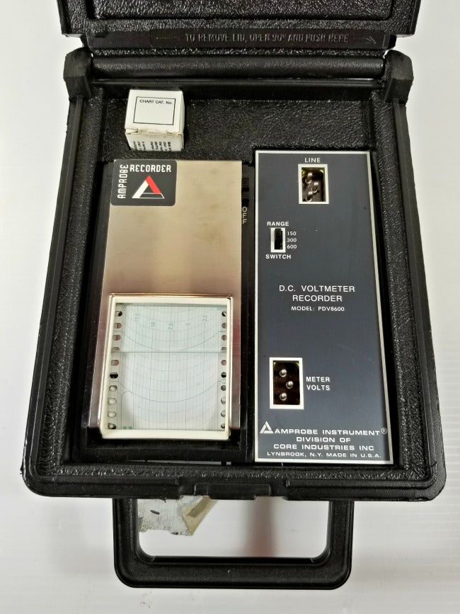 Amprobe Instruments DC Voltmeter Recorder PDV8600 with 830D Recorder Charts