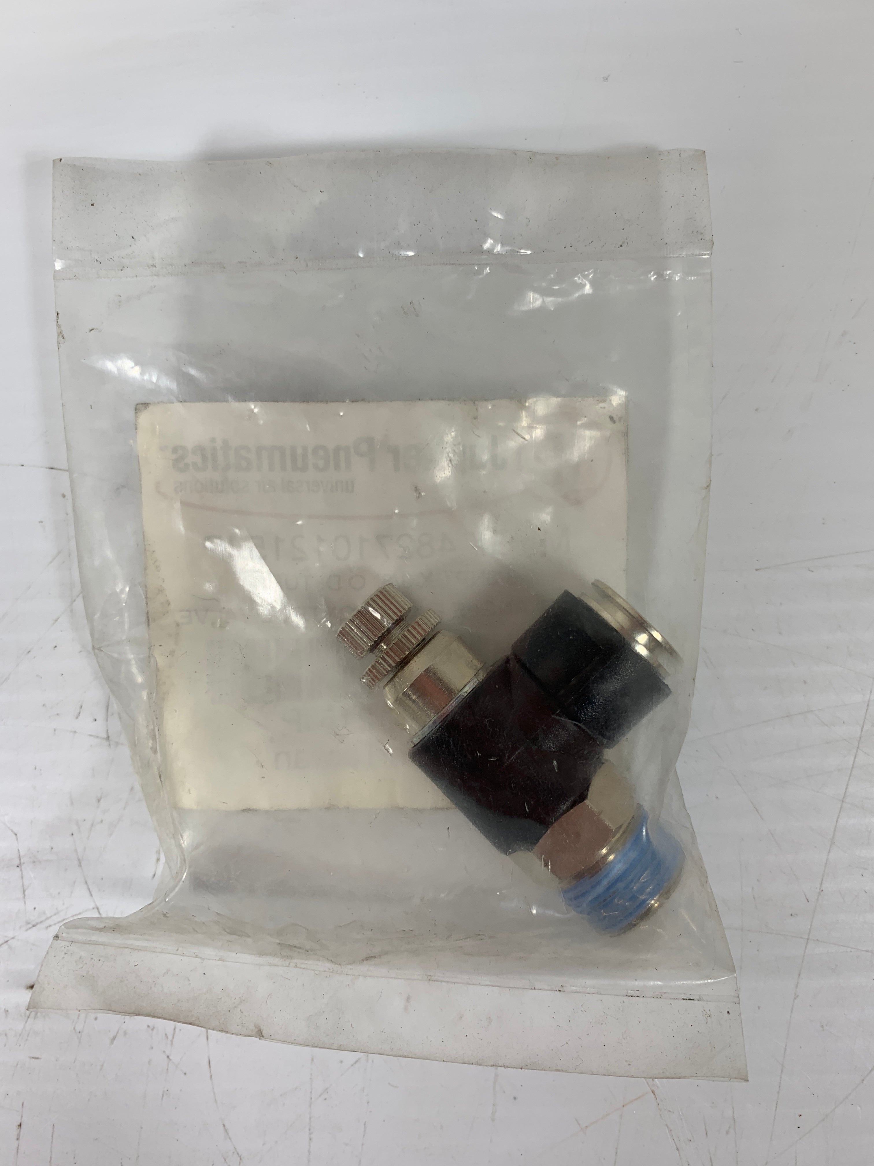 Jupiter 827101215JP Pneumatics Right Angle Flow Control Valve 3/8NPTx3/8 O.D. 4