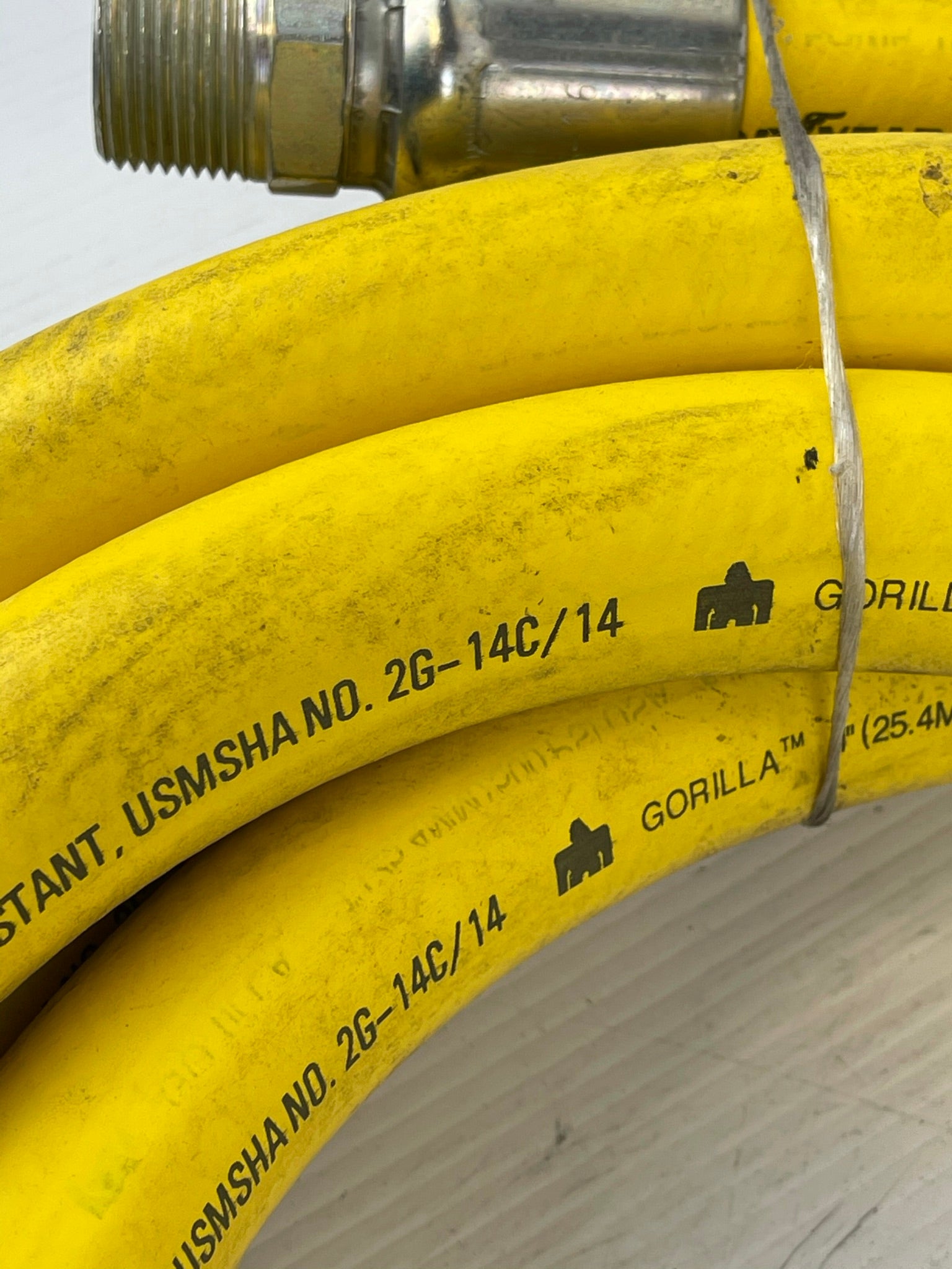 Goodyear Hose USMSHA No. 2G-14C/14 Flame Resistant with Fitting M16-16 ~25’ Long