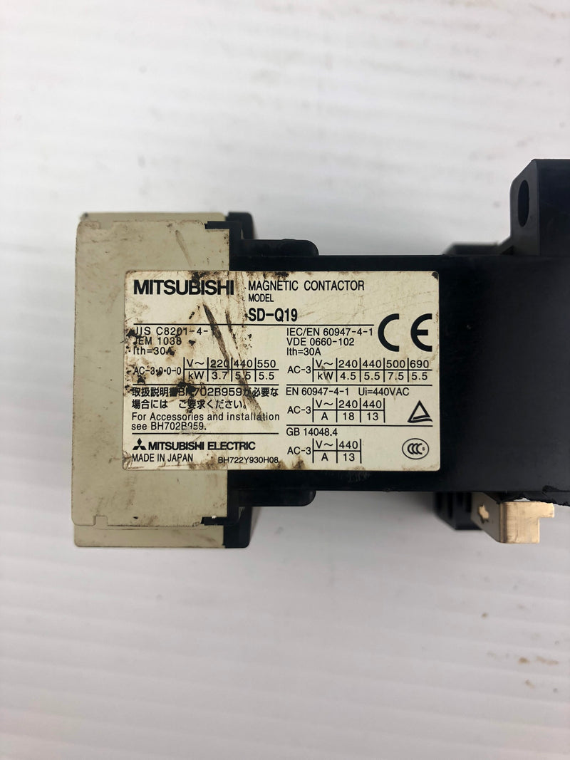 Mitsubishi SD-Q19 Magnetic Contactor BH722Y989H05