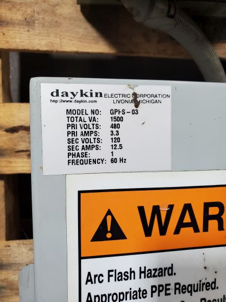 Daykin GPFS-03 Disconnect Transformer 1 Phase 60Hz