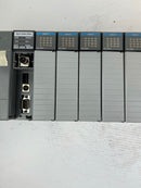 Allen Bradley 13 Slot Rack SLC 5/04 CPU 6 Input DC Sink 5 Output Counter HSCE2