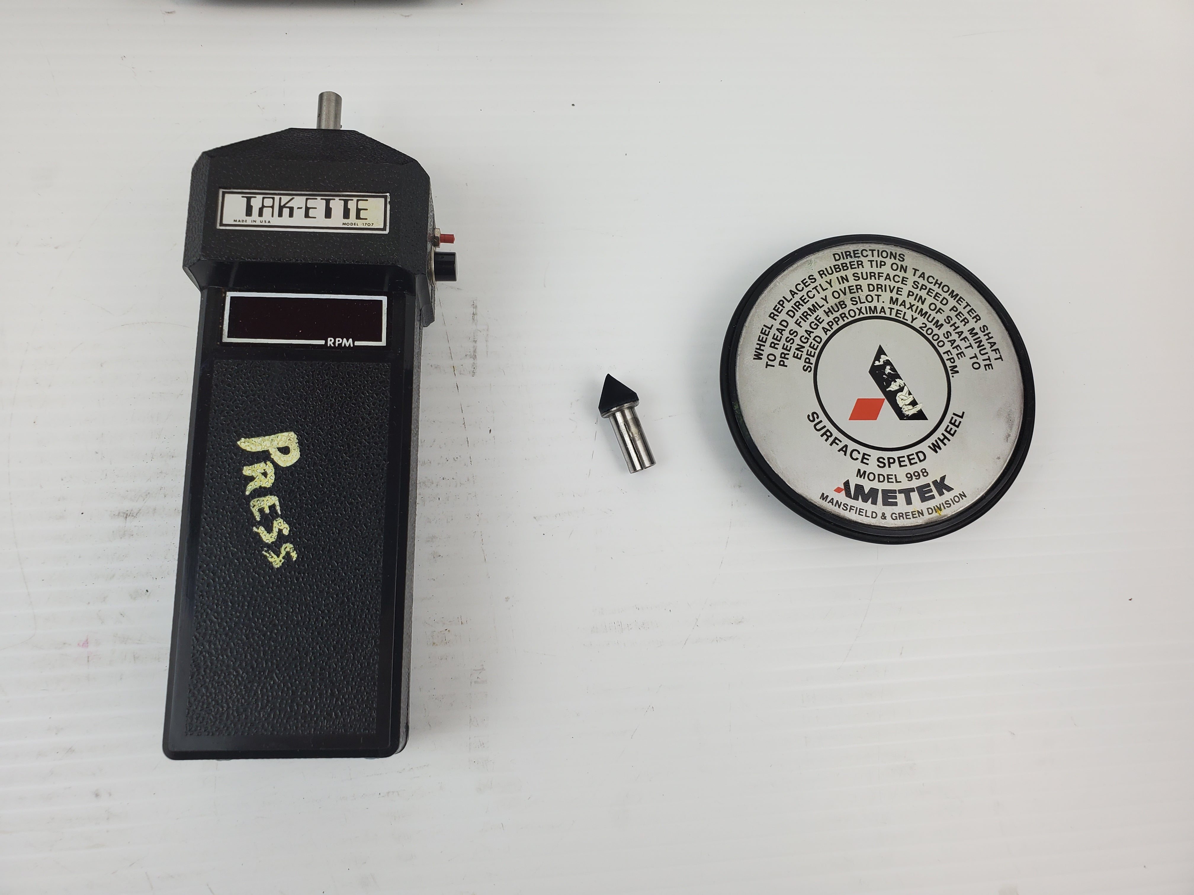 Ametek Tak-Ette Model 1707 Digital Tachometer