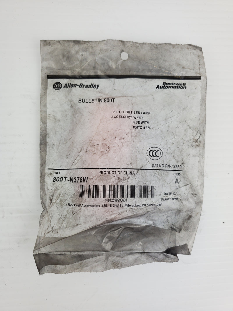 Allen Bradley 800T-N376W Pilot Light LED Lamp - White