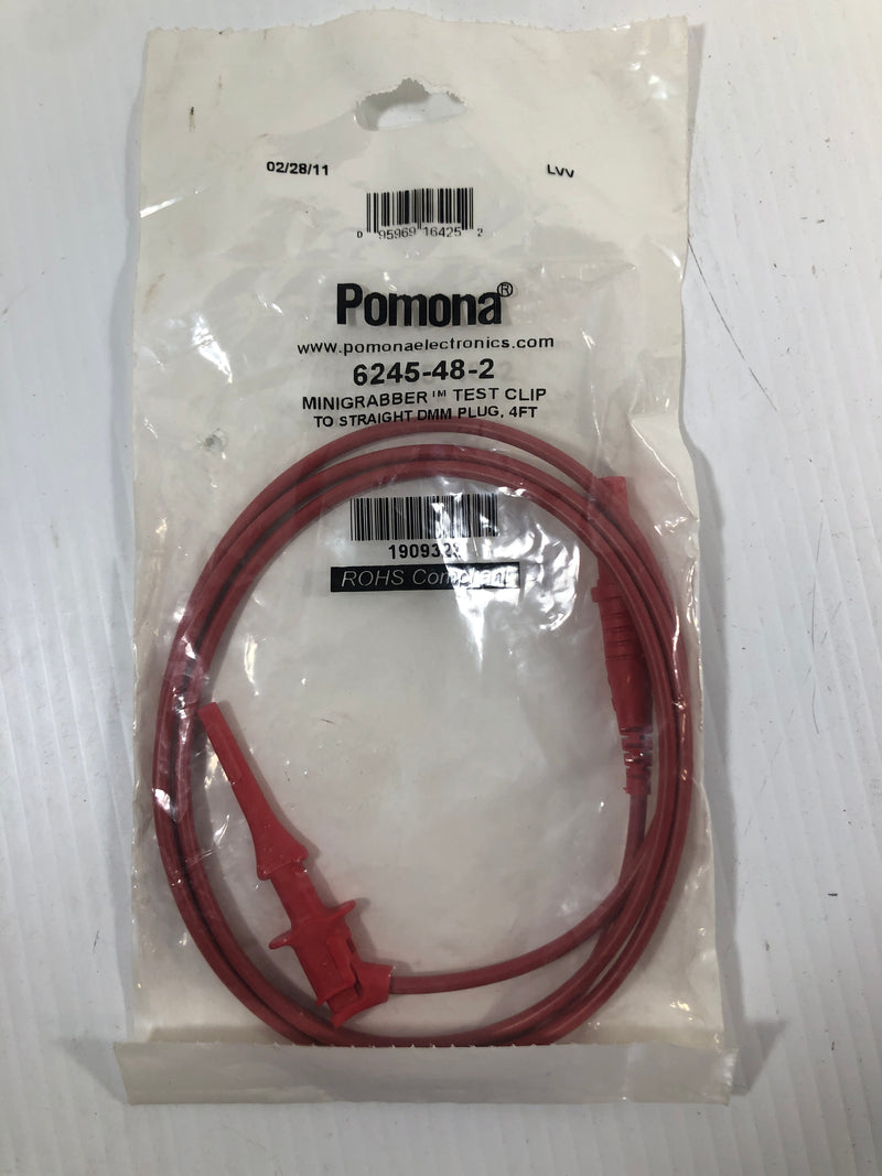 Pomona 6245-48-2 Minigrabber Test Clip To Straight DMM Plug 4 Feet