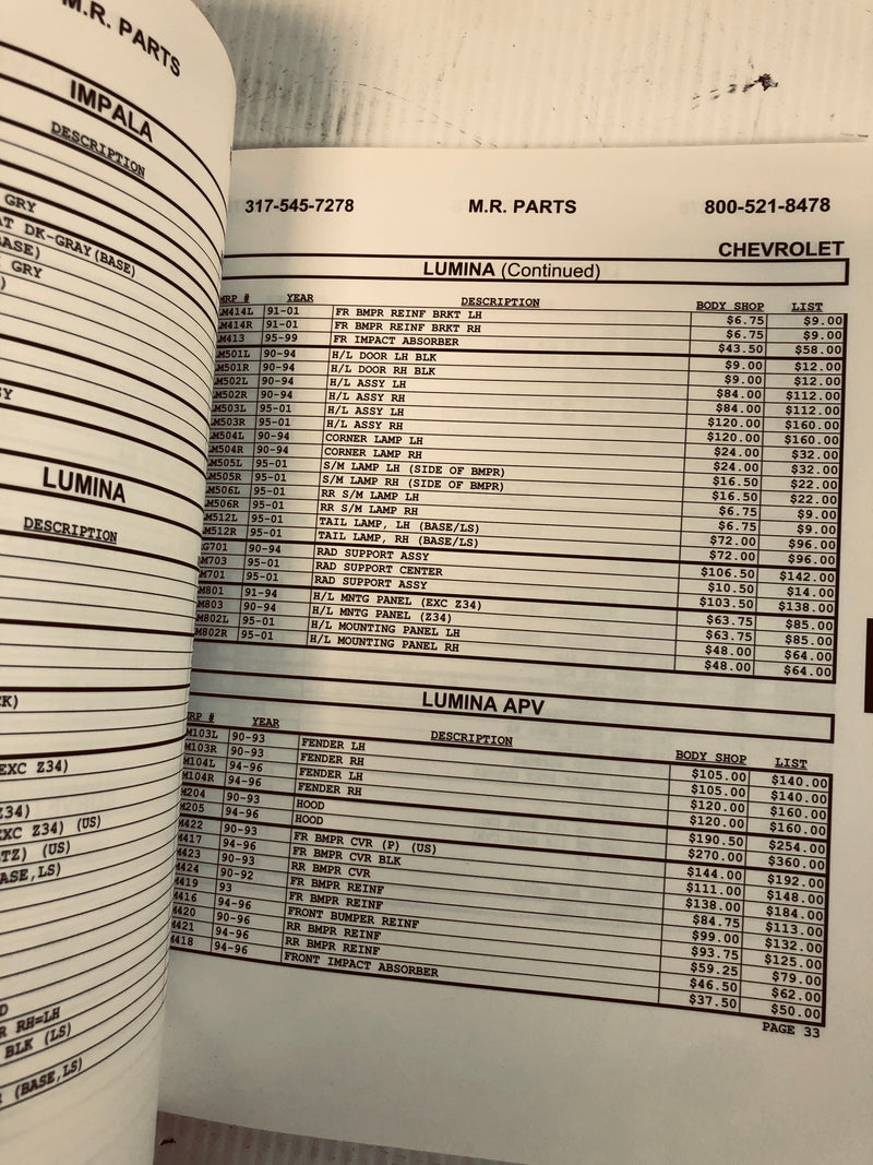 Mr Parts MRP LLC Parts Catalog 2002