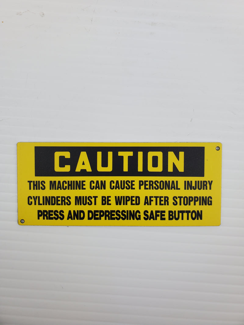 Caution Yellow Metal Adhesive Sign 5"L x 2"W (Lot of 15)