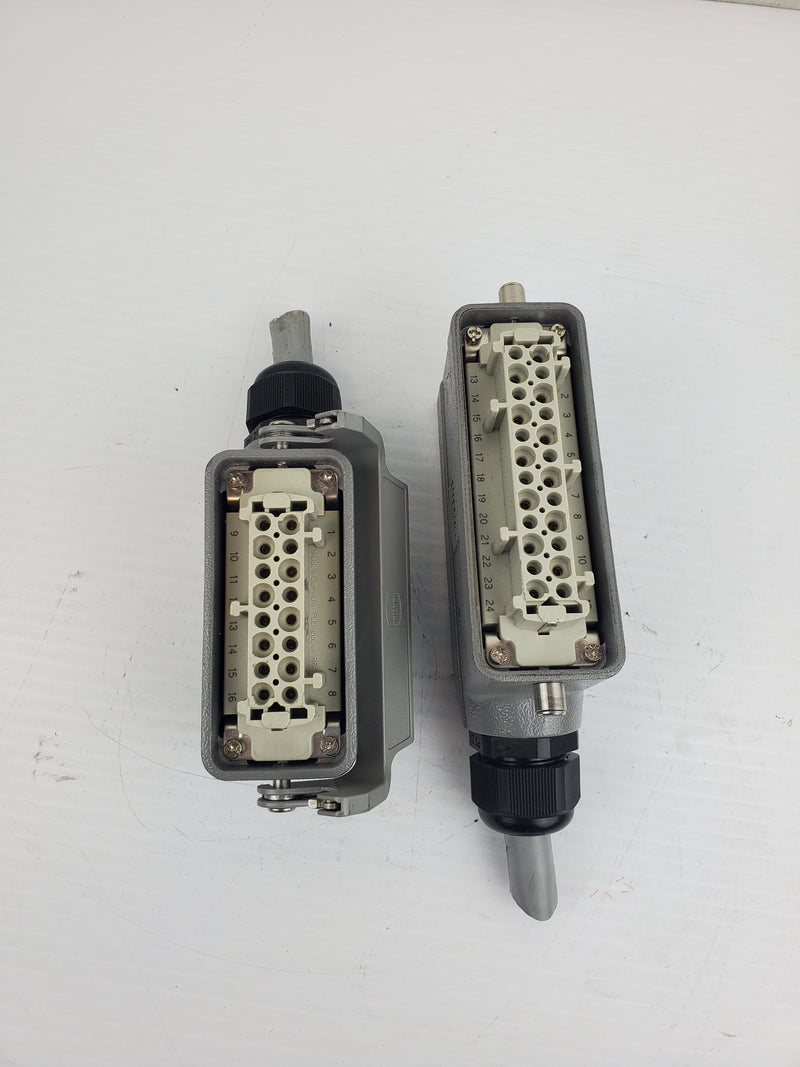 Harting 16-EF Han Base Panel Connector Housing Heavy Duty - Lot of 2