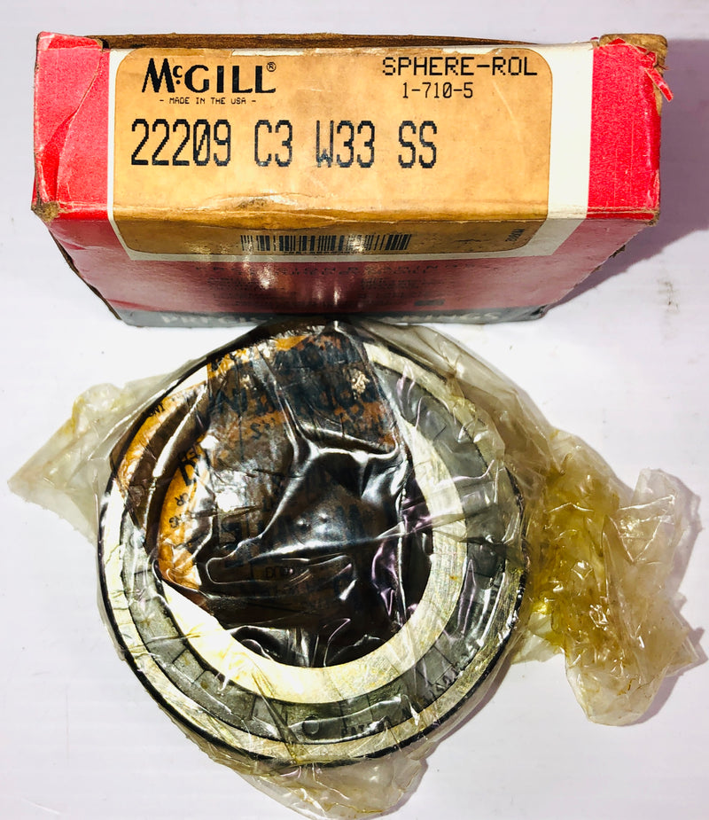 McGill Precision Bearing Sphere-Rol 22209 C3 W33 SS