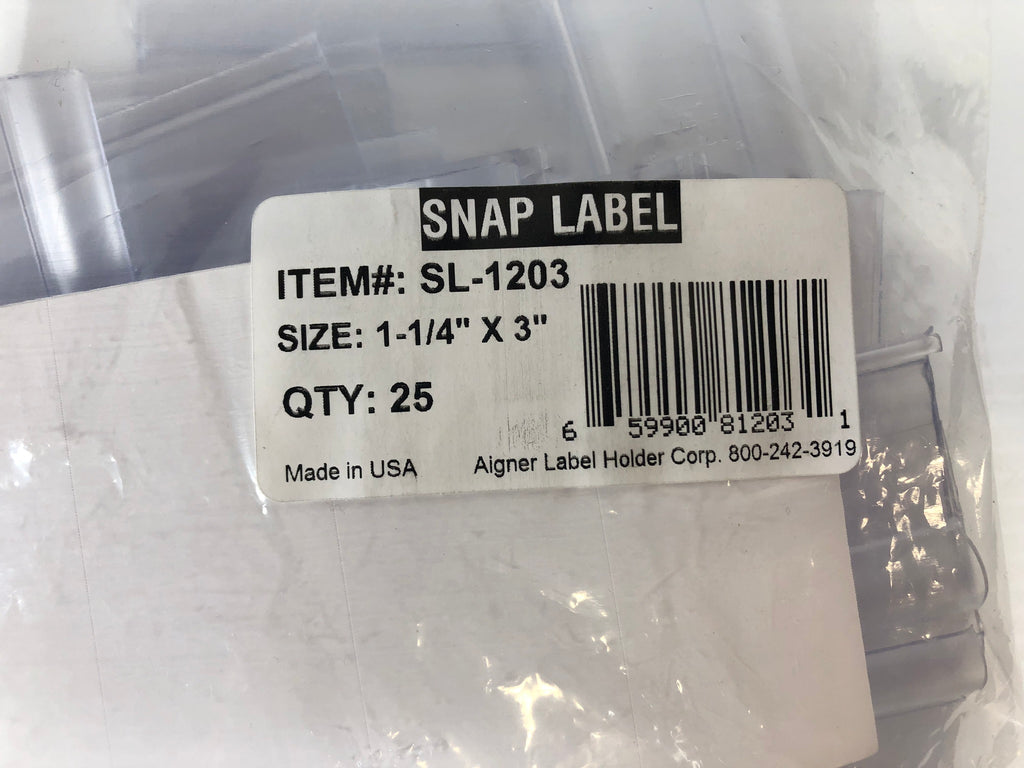 Aigner Snap On Label Holder Clear Plastic 1.25