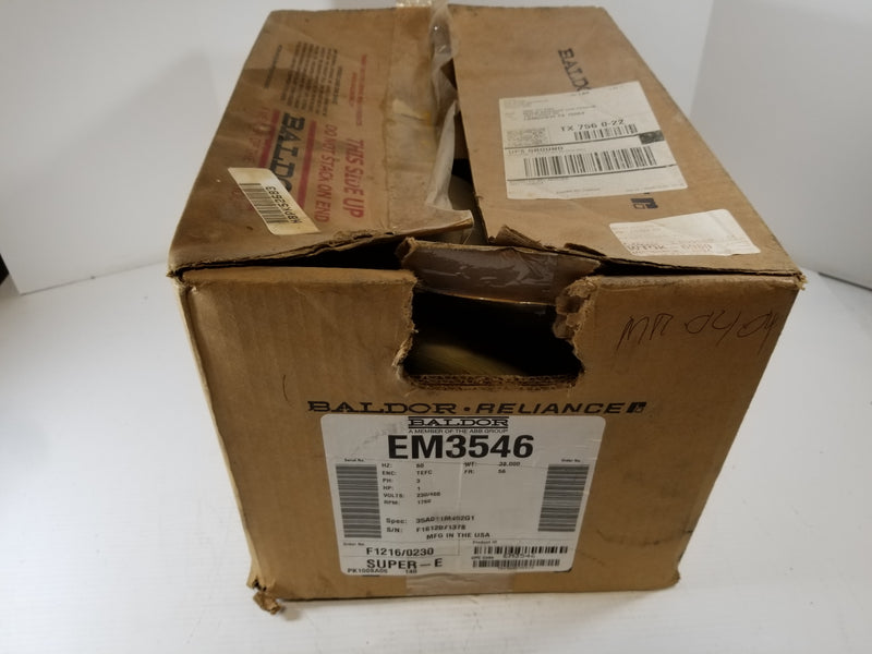 Baldor EM3546 1HP 3 Phase Electric Motor